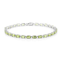 Brazalete en plata con Peridoto de Birmania