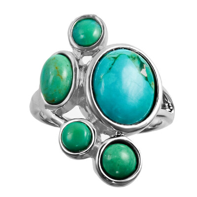 Anillo en plata con Turquesa azul del Mohave Kingman (Faszination Türkis)