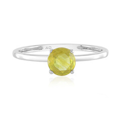 Anillo en platino con Zafiro amarillo