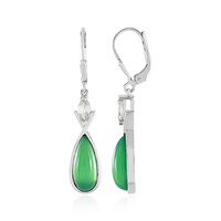 Pendientes en plata con Calcedonia verde (KM by Juwelo)