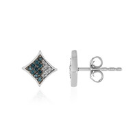 Pendientes en plata con Diamante azul I2