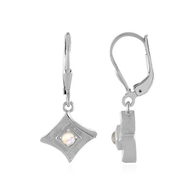 Pendientes en plata con Piedra de Luna arcoíris AAA (MONOSONO COLLECTION)