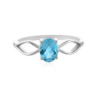 Anillo en plata con Topacio azul cielo