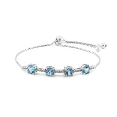 Brazalete en plata con Topacio azul cielo