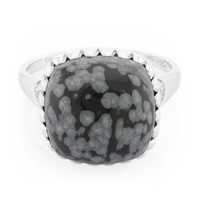 Anillo en plata con Obsidiana Copo de Nieve