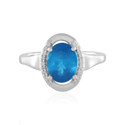 Anillo en plata con Apatita azul neón