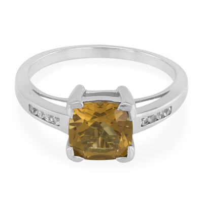 Anillo en plata con Cuarzo cognac