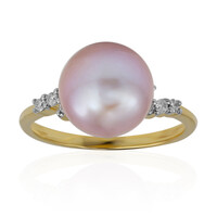 Anillo en oro con Perla Ming rosa (TPC)