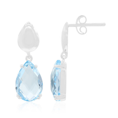 Pendientes en plata con Topacio azul cielo