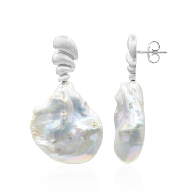 Pendientes en plata con Perla Freshwater (TPC)