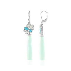 Pendientes en plata con Calcedonia verde (KM by Juwelo)