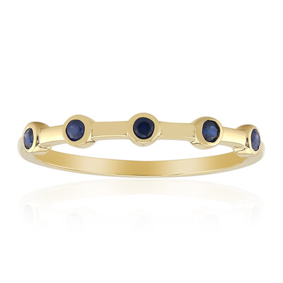 Anillo en oro con Zafiro azul