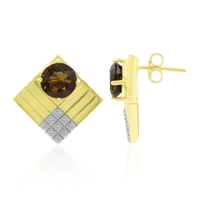 Pendientes en plata con Cuarzo cognac (Remy Rotenier)