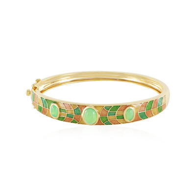 Brazalete en plata con Calcedonia verde