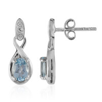 Pendientes en plata con Topacio azul cielo