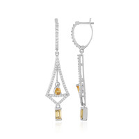 Pendientes en plata con Zircón amarillo