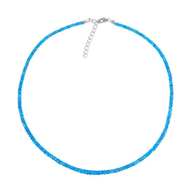 Collar en plata con Apatita azul neón