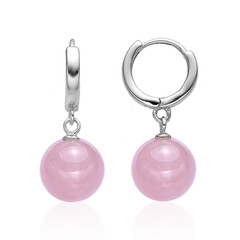 Pendientes en plata con Cuarzo rosa