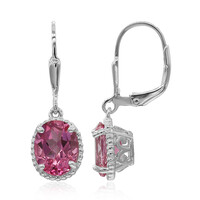 Pendientes en plata con Topacio místico pink hot