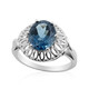 Anillo en plata con Topacio azul de Londres