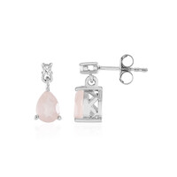 Pendientes en plata con Cuarzo rosa