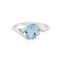 Anillo en plata con Topacio azul cielo