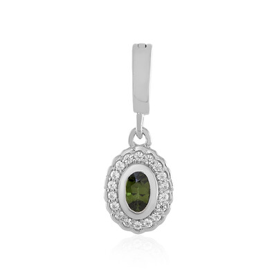 Colgante en plata con Zircón verde Ceylon