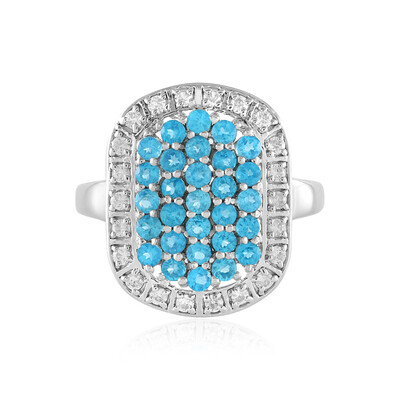 Anillo en plata con Apatita azul neón