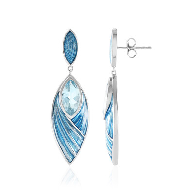 Pendientes en plata con Topacio azul cielo