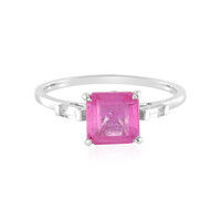 Anillo en platino con Zafiro rosa de Madagascar