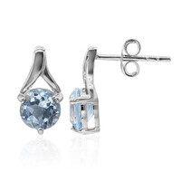 Pendientes en plata con Topacio azul cielo