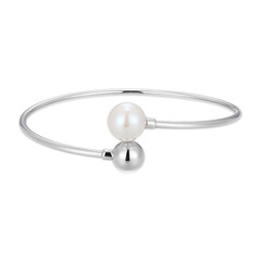 Brazalete en plata con Perla blanca Freshwater