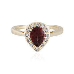 Anillo en oro con Granate Magenta