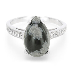 Anillo en plata con Obsidiana Copo de Nieve