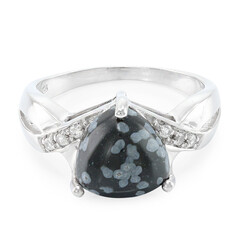 Anillo en plata con Obsidiana Copo de Nieve