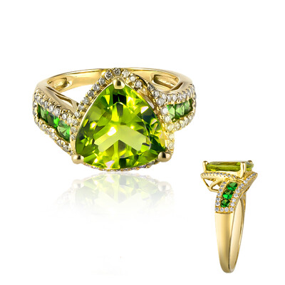 Anillo en oro con Peridoto de Dashihe (CIRARI)