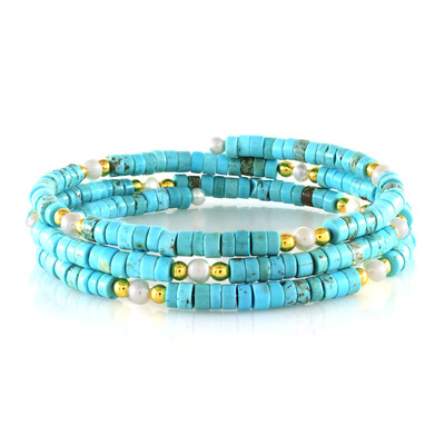 Brazalete en acero con Magnesita azul (Riya)