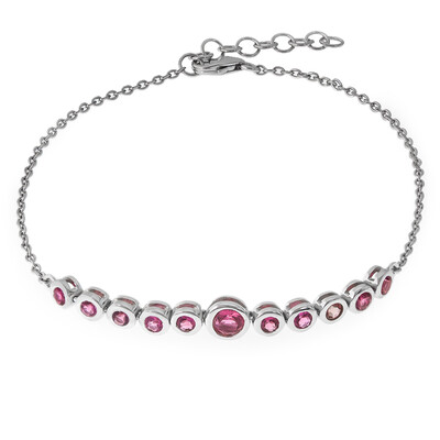 Brazalete en plata con Turmalina rosa