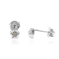 Pendientes en plata con Diamante champán SI2