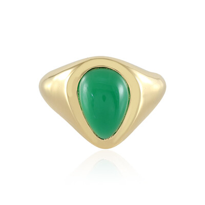 Anillo de hombre en plata con Ónix verde