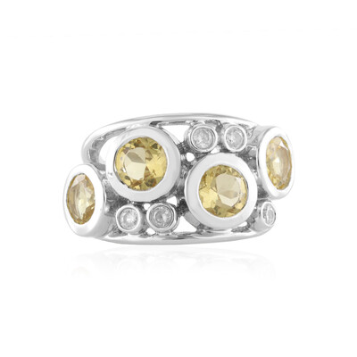 Anillo en plata con Berilo amarillo