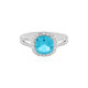 Anillo en plata con Topacio color Paraiba