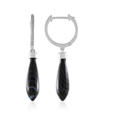 Pendientes en plata con Ágata negro (MONOSONO COLLECTION)