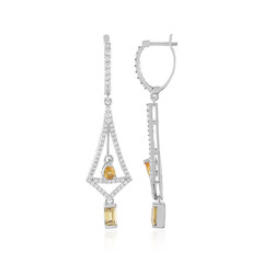 Pendientes en plata con Zircón amarillo