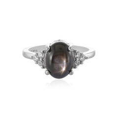 Anillo en plata con Zafiro estrella negra