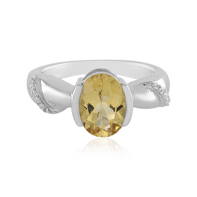 Anillo en plata con Berilo amarillo