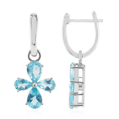 Pendientes en plata con Apatita azul