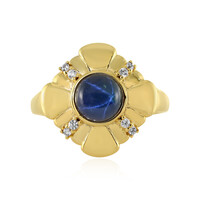 Anillo en plata con Zafiro estrella azul