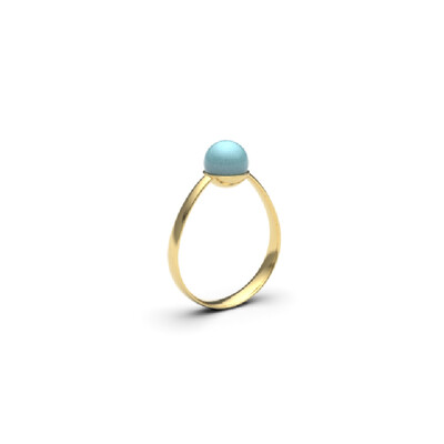 Anillo en plata con Larimar