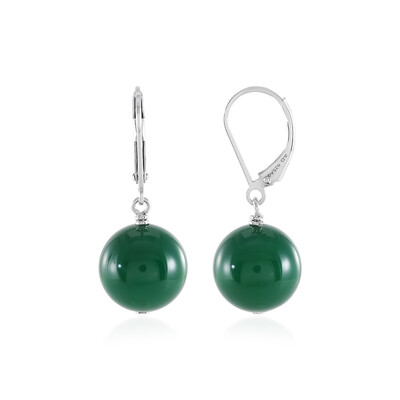 Pendientes en plata con Ónix verde